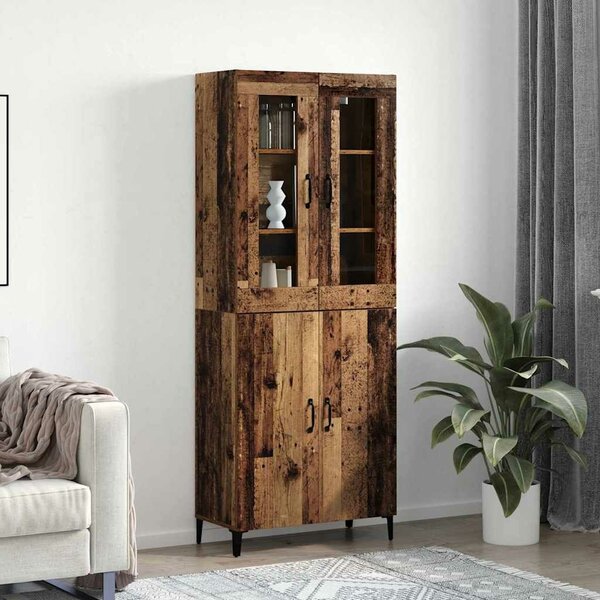 VidaXL Magasfiú 2 db Régi fa 69,5 x 34 x 180 cm Szerelt Fa