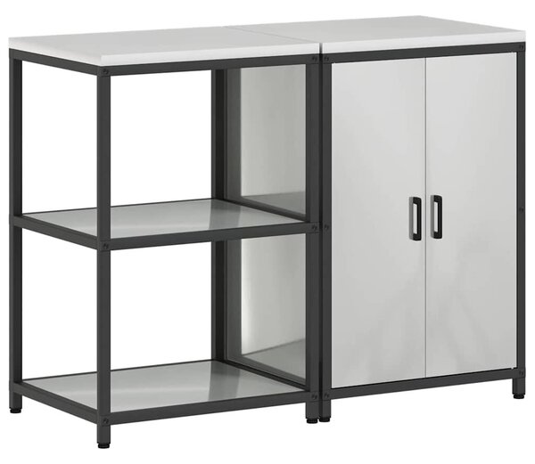 VidaXL Konyhai Tároló Készlet HATTEM 2 pcs Ezüst Horganyzott Acél