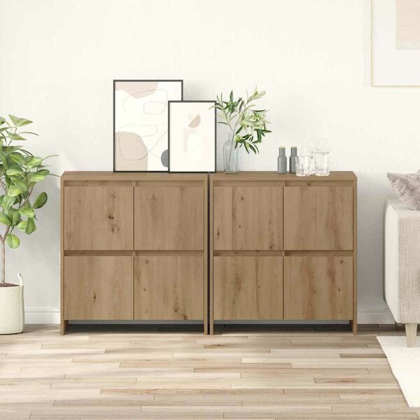 VidaXL Oldalszekrények 2 pcs kézműves tölgy 70 x 41 x 75 cm Faanyag