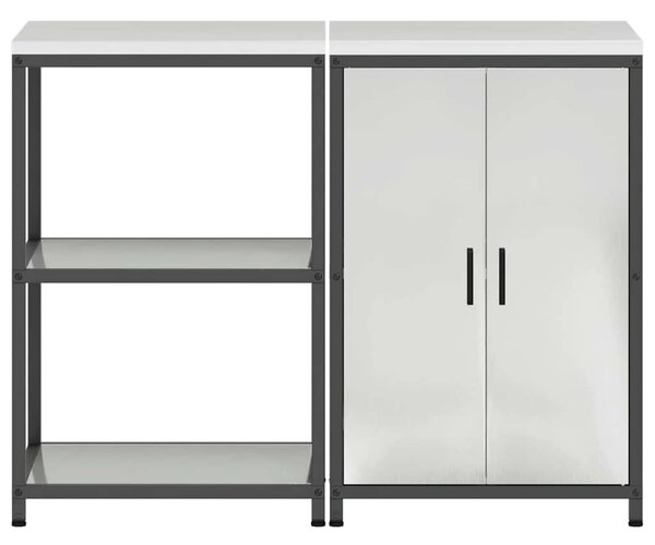 VidaXL Konyhai Tároló Készlet HATTEM 2 pcs Ezüst Horganyzott Acél