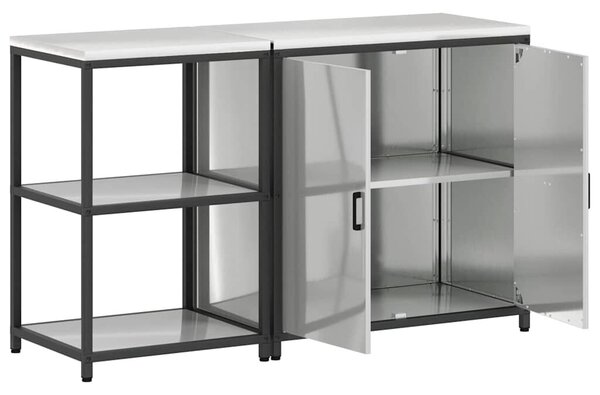 VidaXL Konyhai Tároló Készlet HATTEM 2 pcs Ezüst Horganyzott Acél