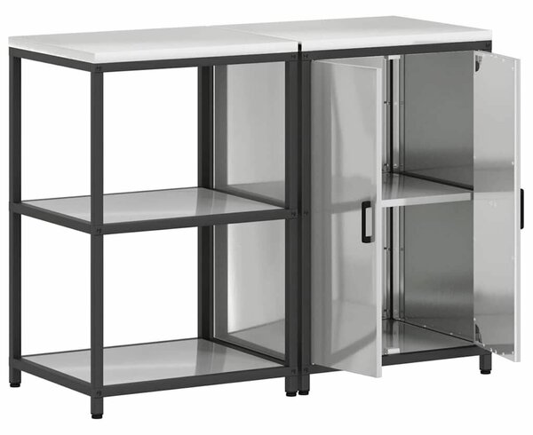 VidaXL Konyhai Tároló Készlet HATTEM 2 pcs Ezüst Horganyzott Acél