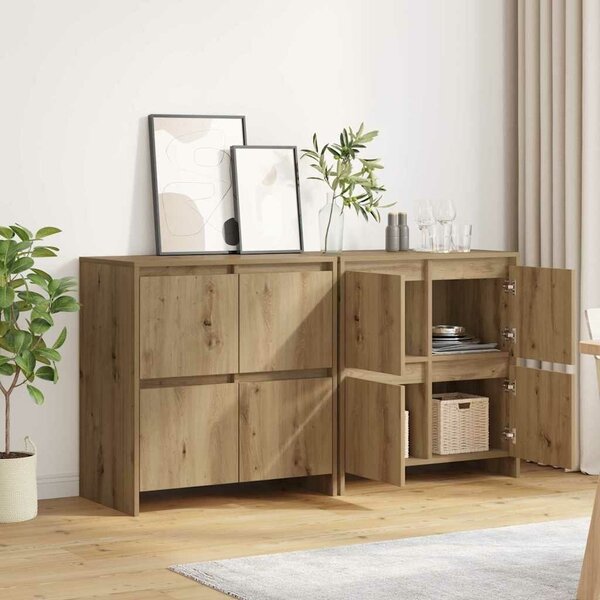 VidaXL Oldalszekrények 2 pcs kézműves tölgy 70 x 41 x 75 cm Faanyag