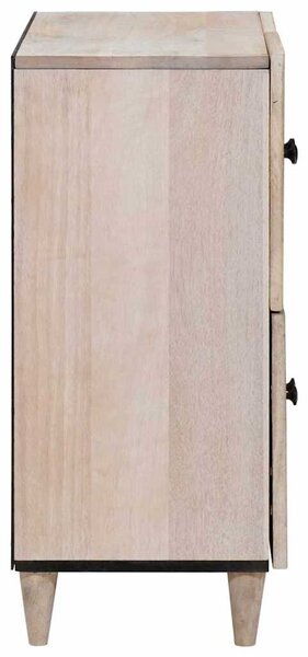 VidaXL Széf Fehérre fehérített 60 x 33 x 75 cm Tömör Mangófát