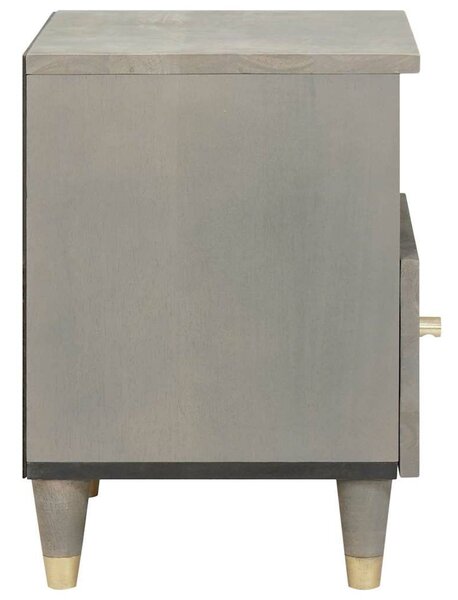 VidaXL Éjjeliszekrény 2 pcs Szürke 40 x 33 x 46 cm Tömör Mangófát
