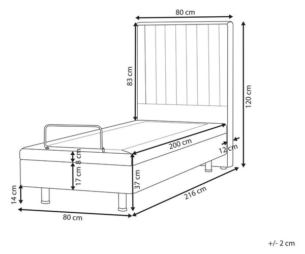 Állítható ágy CASTELLAN 80 x 200 cm Bézs