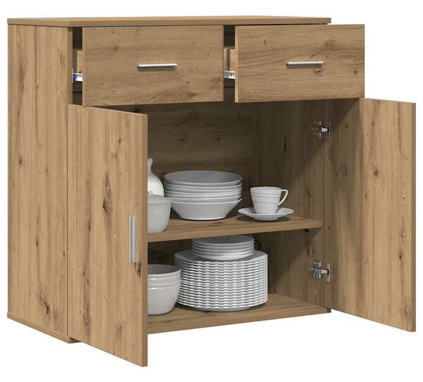 VidaXL Széf fiókkal kézműves tölgy 79 x 38 x 80 cm Faanyag