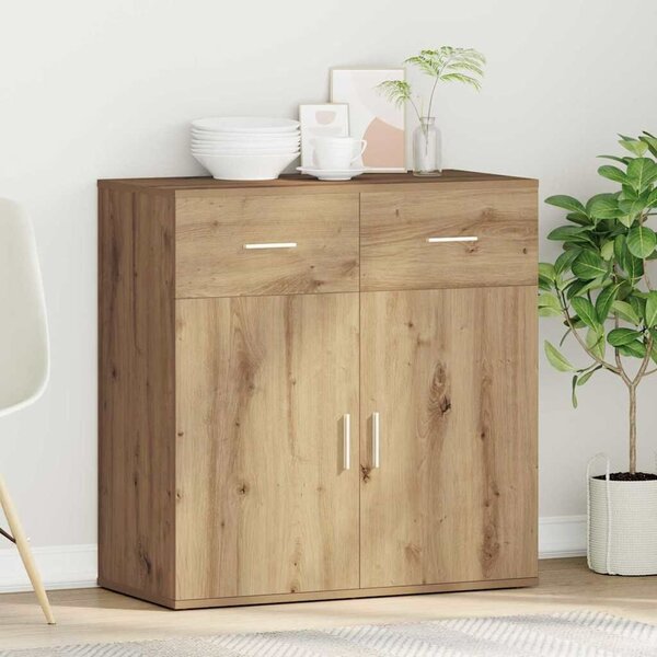VidaXL Széf fiókkal kézműves tölgy 79 x 38 x 80 cm Faanyag