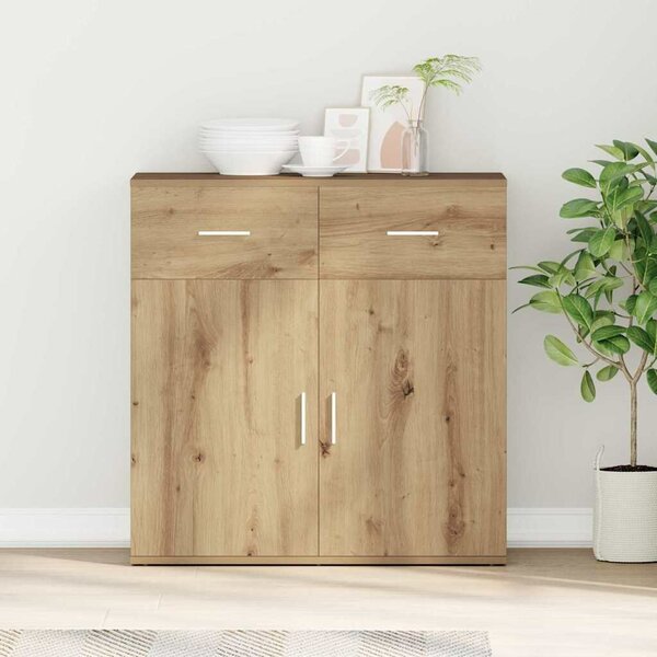 VidaXL Széf fiókkal kézműves tölgy 79 x 38 x 80 cm Faanyag
