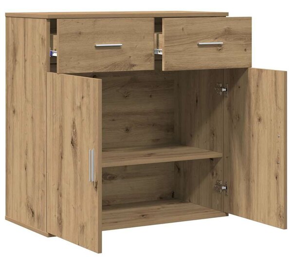 VidaXL Széf fiókkal kézműves tölgy 79 x 38 x 80 cm Faanyag