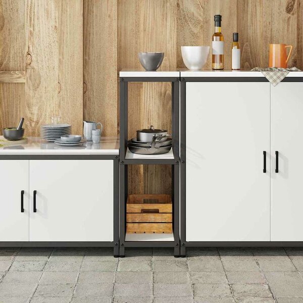 VidaXL Konyhai Tárolás HATTEM Fehér 30 x 50 x 92 cm Acél