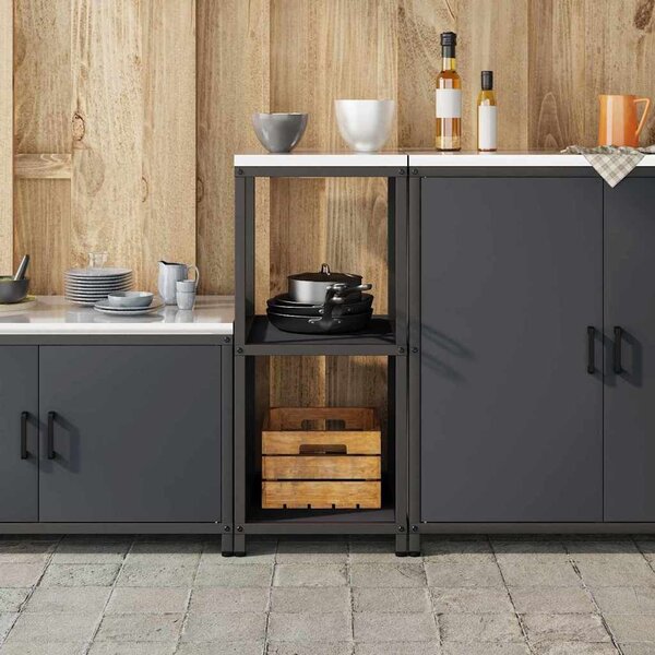 VidaXL Konyhai polcrendszer HATTEM Antracitszürke 40 x 50 x 92 cm Acél