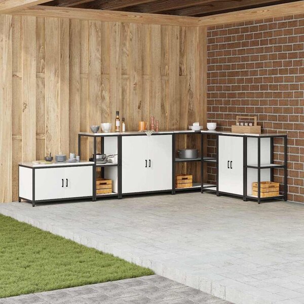 VidaXL Konyhai polcrendszer HATTEM Fehér 40 x 50 x 92 cm Acél