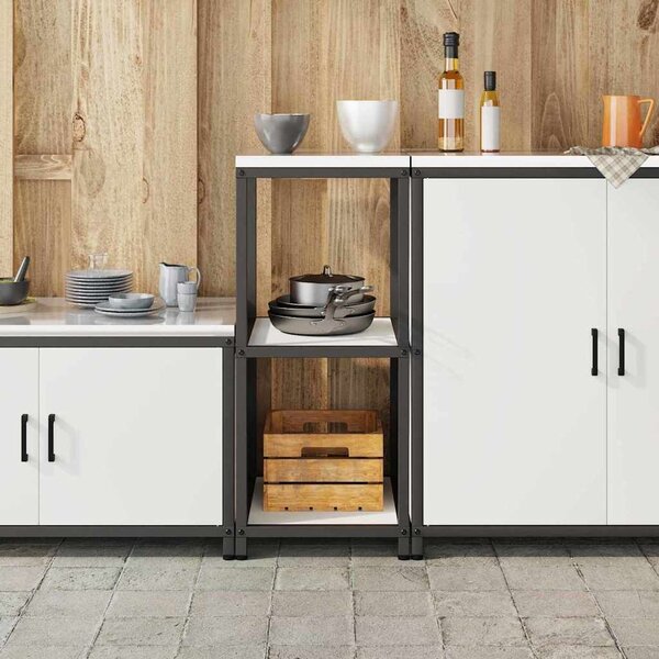 VidaXL Konyhai polcrendszer HATTEM Fehér 40 x 50 x 92 cm Acél