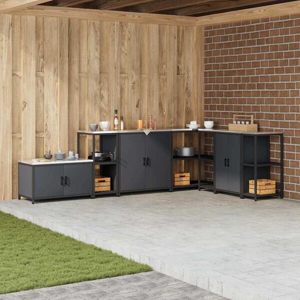 VidaXL Konyhai polcrendszer HATTEM Antracitszürke 40 x 50 x 92 cm Acél