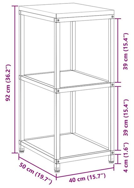 VidaXL Konyhai polcrendszer HATTEM Fehér 40 x 50 x 92 cm Acél