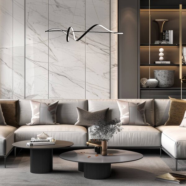 Milagro Lighting LED lógó világítás Sash, fém, fekete, 4000 K, Fekete, Nappali / Étkező, fém, Modern