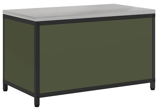 VidaXL Konyhai tárolószekrény HATTEM Olajzöld 90 x 50 x 53 cm Acél