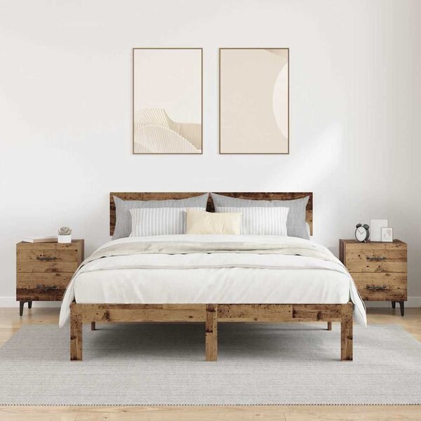 VidaXL Ágyat tartó szekrény 2 pcs Régi fa 40 x 35 x 47.5 cm Faanyag
