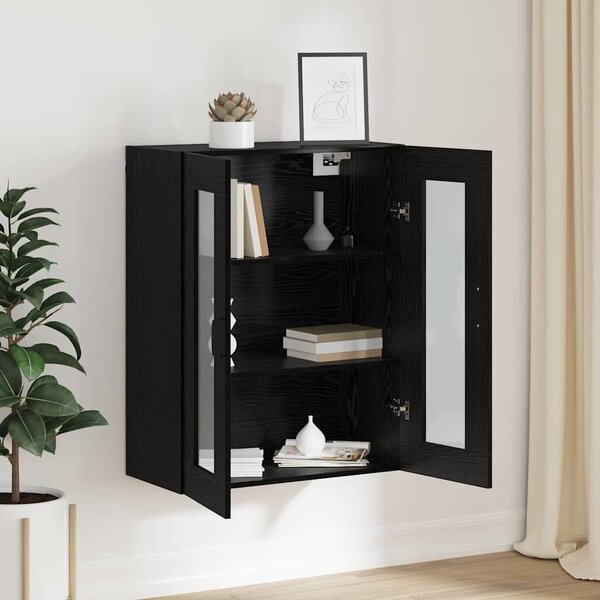 VidaXL Tárolószekrény Falra szerelhető Fekete tölgy 69,5 x 34 x 90 cm