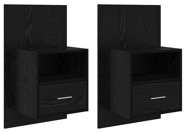 VidaXL Ágyat tartó szekrény 2 pcs Musta tammi 48.5 x 32.5 x 80 cm