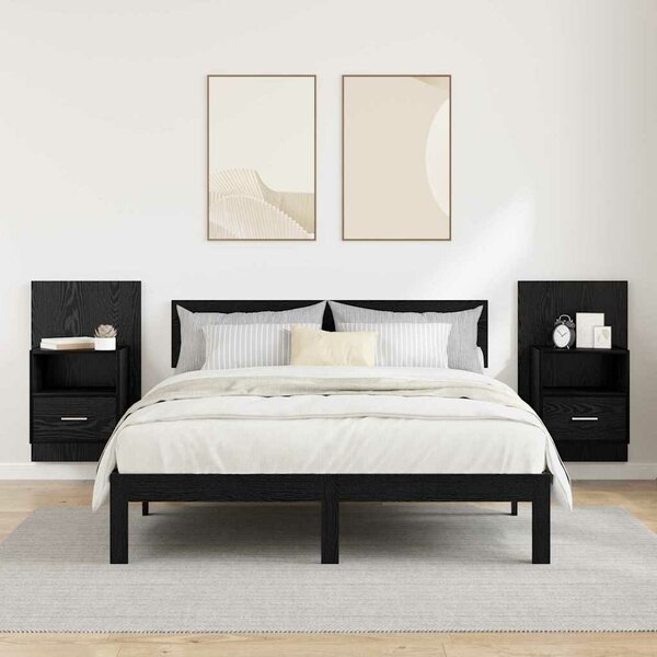 VidaXL Ágyat tartó szekrény 2 pcs Musta tammi 48.5 x 32.5 x 80 cm