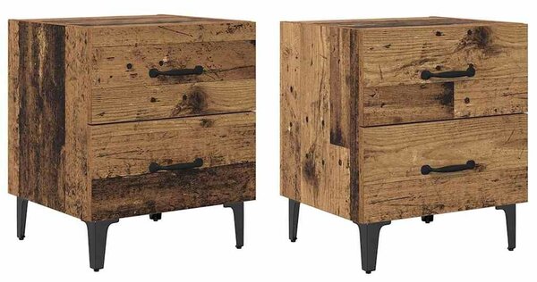 VidaXL Ágyat tartó szekrény 2 pcs Régi fa 40 x 35 x 47.5 cm Faanyag