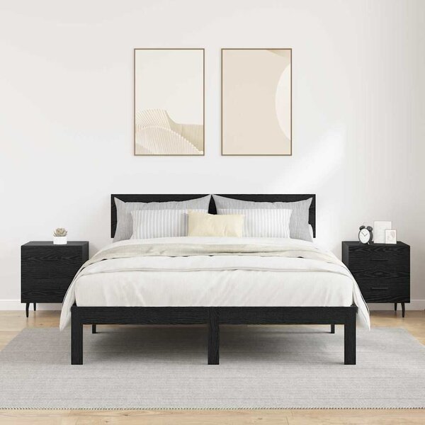 VidaXL Éjjeliszekrény 2 pcs Fekete tölgy 40 x 35 x 47,5 cm Faanyag