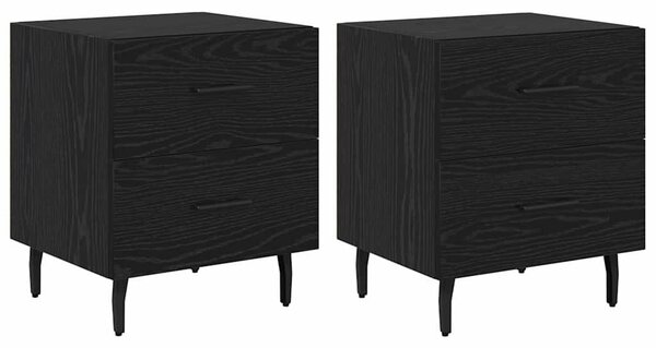 VidaXL Éjjeliszekrény 2 pcs Fekete tölgy 40 x 35 x 47,5 cm Faanyag