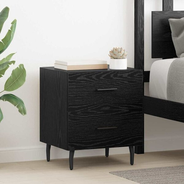 VidaXL Éjjeliszekrény 2 pcs Fekete tölgy 40 x 35 x 47,5 cm Faanyag