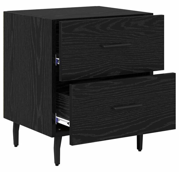 VidaXL Éjjeliszekrény 2 pcs Fekete tölgy 40 x 35 x 47,5 cm Faanyag