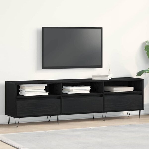 VidaXL TV szekrény 150 x 30 x 44,5 cm Fekete tölgy Szerelt Fa
