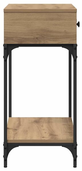 VidaXL Konzolasztal fiókkal kézműves tölgy 75 x 34.5 x 75 cm Faanyag