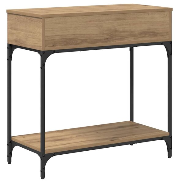 VidaXL Konzolasztal fiókkal kézműves tölgy 75 x 34.5 x 75 cm Faanyag