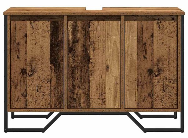 VidaXL Fürdőszobai mosdószekrény Öreg fa 91 x 35 x 60 cm Szerelt fa