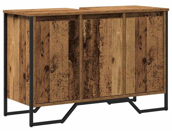 VidaXL Fürdőszobai mosdószekrény Öreg fa 91 x 35 x 60 cm Szerelt fa