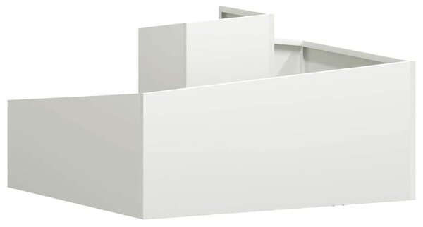 VidaXL Kerti cserép Fehér 80 x 80 x 50 cm Hidegen hengerelt acél