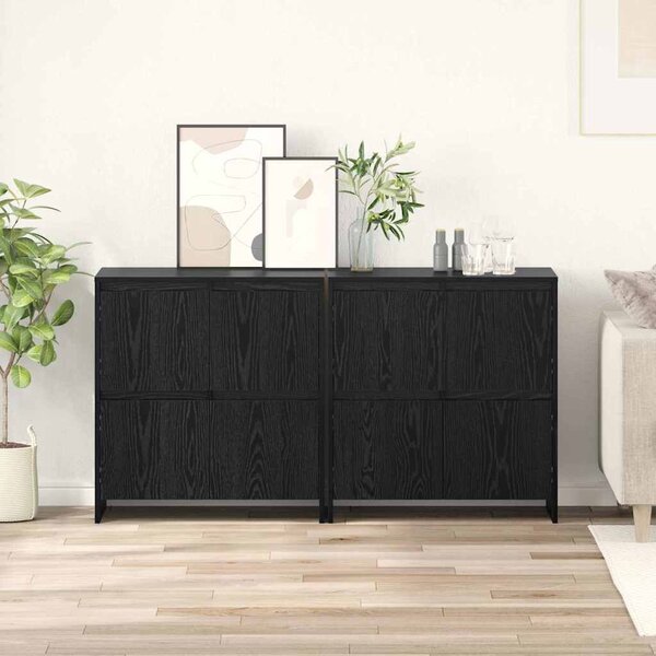 VidaXL Oldalszekrények 2 pcs Musta tammi 70 x 41 x 75 cm Faanyag