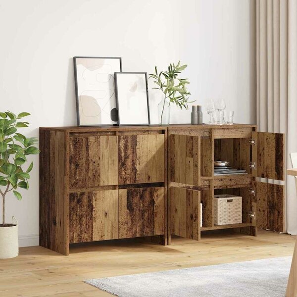 VidaXL Oldalszekrények 2 pcs Régi fa 70 x 41 x 75 cm Faanyag
