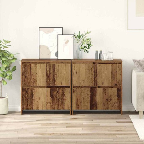 VidaXL Oldalszekrények 2 pcs Régi fa 70 x 41 x 75 cm Faanyag