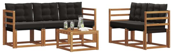 VidaXL Kültéri kanapé szett párnával 6 pcs Természetes és fekete