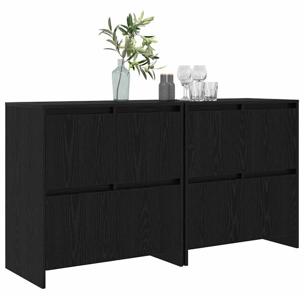 VidaXL Oldalszekrények 2 pcs Musta tammi 70 x 41 x 75 cm Faanyag