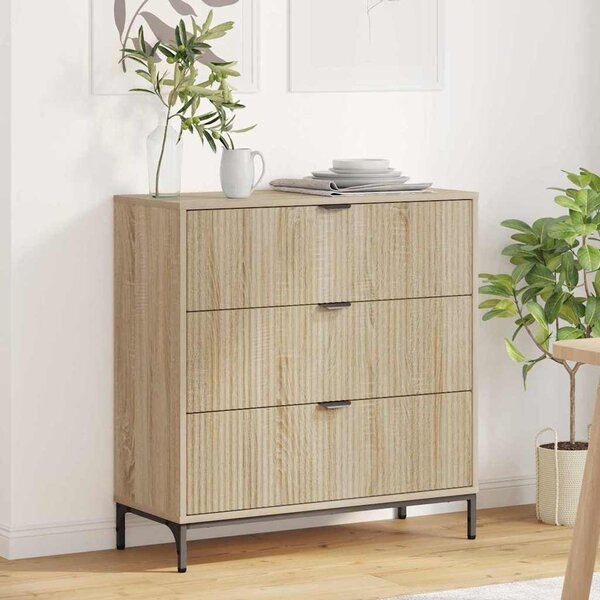VidaXL Széf Sonoma tölgy 79,5 x 33 x 82 cm Szerelt Fa