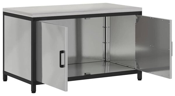 VidaXL Konyhai tárolószekrény HATTEM Ezüst 90 x 50 x 53 cm Acél