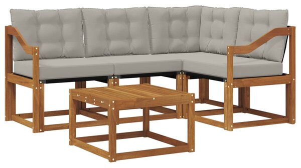 VidaXL Kültéri kanapé szett 5 pcs Természetes és Világosszürke