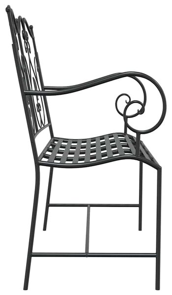 VidaXL Kerti pad Fekete 104 x 54 x 93cm Acél