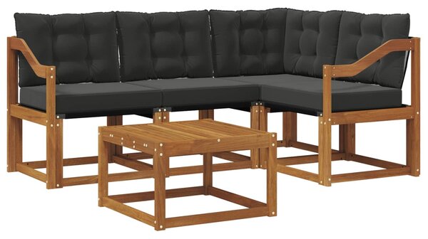 VidaXL Kültéri kanapé szett párnával 5 pcs Természetes és fekete