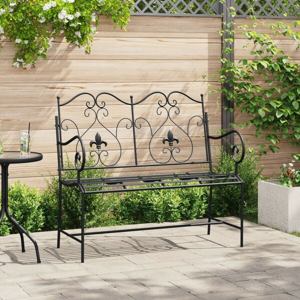 VidaXL Kerti pad Fekete 104 x 54 x 93cm Acél