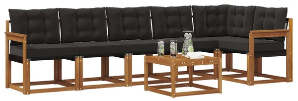 VidaXL Kültéri kanapé szett párnával 7 pcs Természetes és fekete
