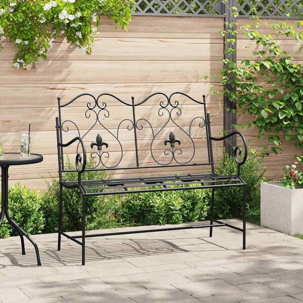 VidaXL Kerti pad Fekete 104 x 54 x 93cm Acél